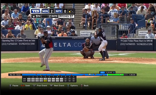 MLB-TV screenshot from NYY MIN game