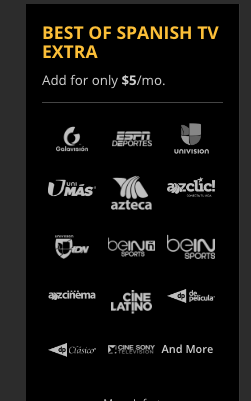 Sling TV Best Spanish TV Extra